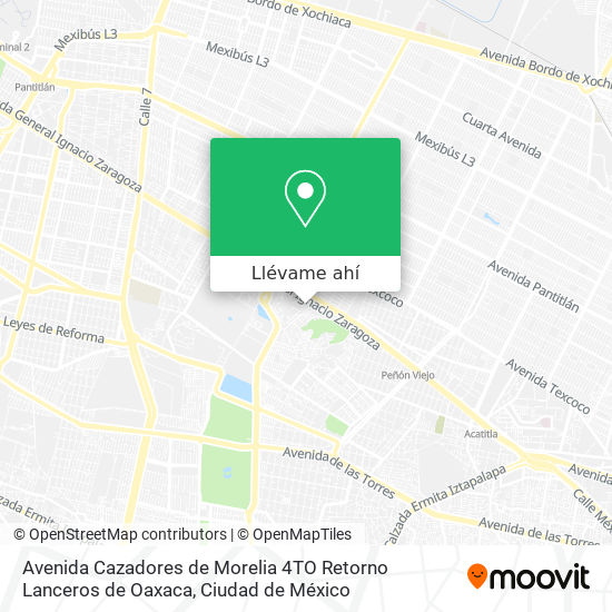 Mapa de Avenida Cazadores de Morelia 4TO Retorno Lanceros de Oaxaca