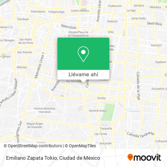 Mapa de Emiliano Zapata Tokio