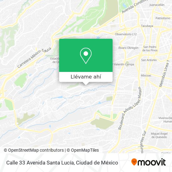 Mapa de Calle 33 Avenida Santa Lucía