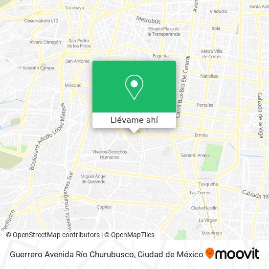 Mapa de Guerrero Avenida Río Churubusco