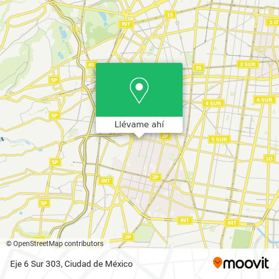 Mapa de Eje 6 Sur 303