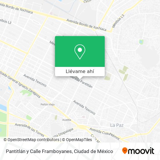 Mapa de Pantitlán y Calle Framboyanes