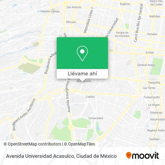 Mapa de Avenida Universidad Acasulco