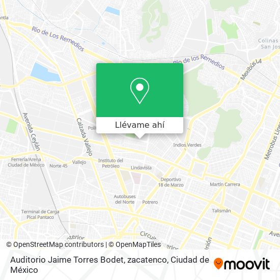 Mapa de Auditorio Jaime Torres Bodet, zacatenco