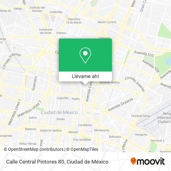 Mapa de Calle Central Pintores 80