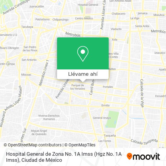 Mapa de Hospital General de Zona No. 1A Imss (Hgz No. 1A Imss)