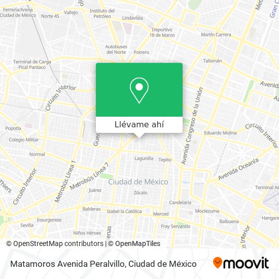 Mapa de Matamoros Avenida Peralvillo