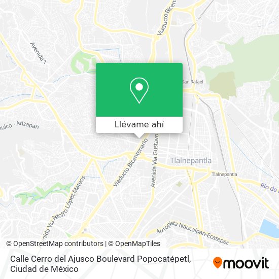 Mapa de Calle Cerro del Ajusco Boulevard Popocatépetl