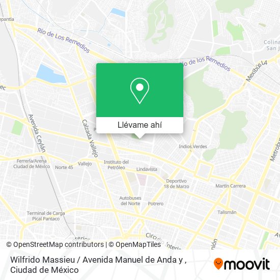 Mapa de Wilfrido Massieu / Avenida Manuel de Anda y