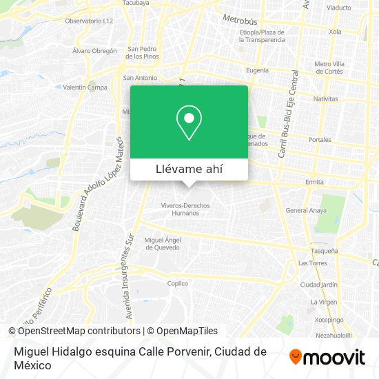 Mapa de Miguel Hidalgo esquina Calle Porvenir