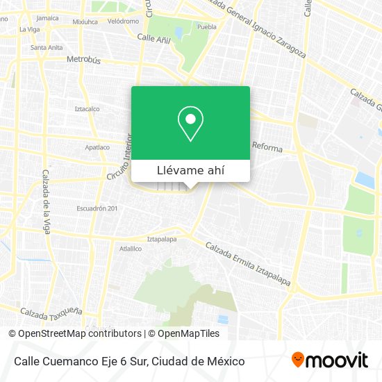Mapa de Calle Cuemanco Eje 6 Sur