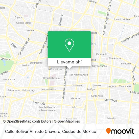 Mapa de Calle Bolívar Alfredo Chavero