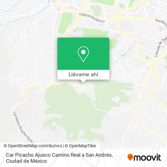 Mapa de Car Picacho Ajusco Camino Real a San Andrés