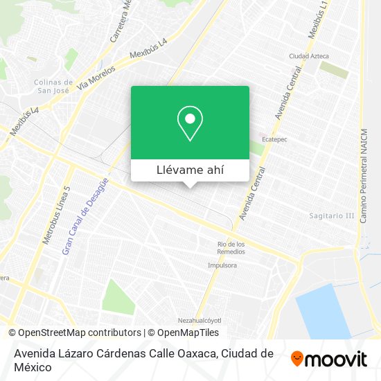 Mapa de Avenida Lázaro Cárdenas Calle Oaxaca