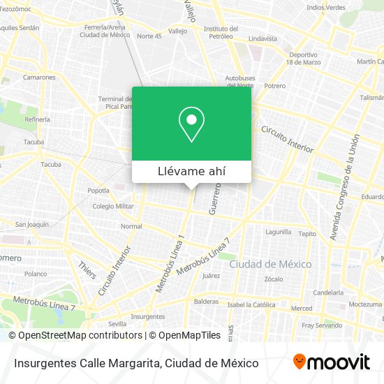 Mapa de Insurgentes Calle Margarita