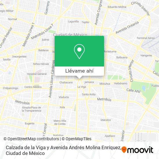 Mapa de Calzada de la Viga y Avenida Andrés Molina Enríquez