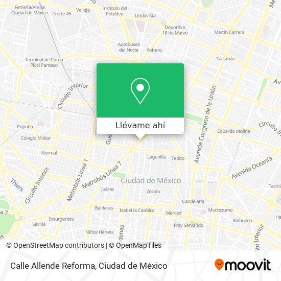 Mapa de Calle Allende Reforma