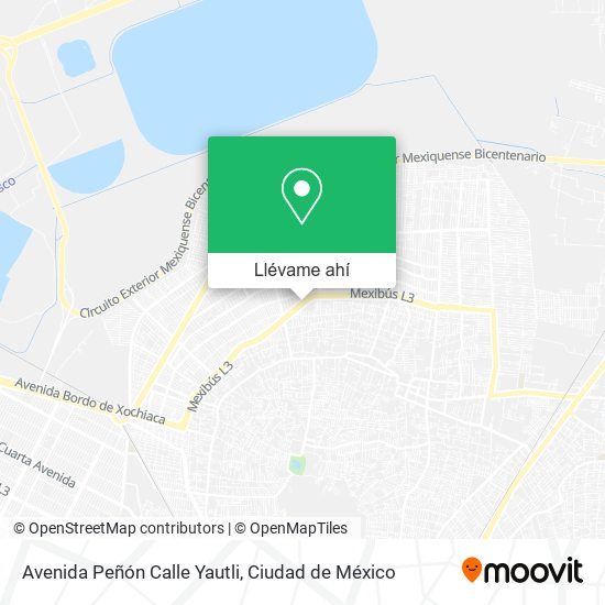 Mapa de Avenida Peñón Calle Yautli