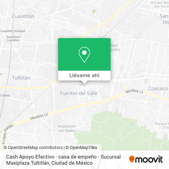 Cómo llegar a Cash Apoyo Efectivo - casa de empeño - Sucursal Maxiplaza  Tultitlán en Cuautitlán Izcalli en Autobús o Tren?