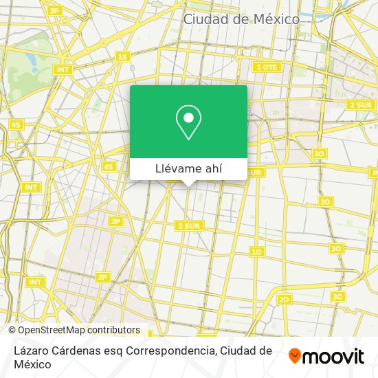 Mapa de Lázaro Cárdenas esq Correspondencia