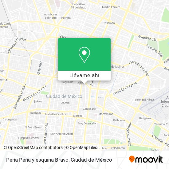 Mapa de Peña Peña y esquina Bravo