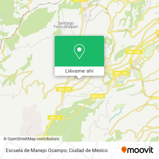 Mapa de Escuela de Manejo Ocampo
