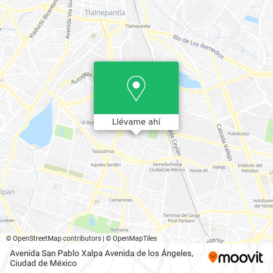 Mapa de Avenida San Pablo Xalpa Avenida de los Ángeles