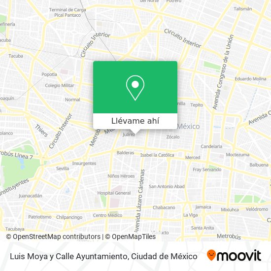 Mapa de Luis Moya y Calle Ayuntamiento