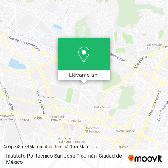 Mapa de Instituto Politécnico San José Ticomán