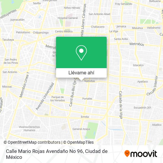Mapa de Calle Mario Rojas Avendaño No  96
