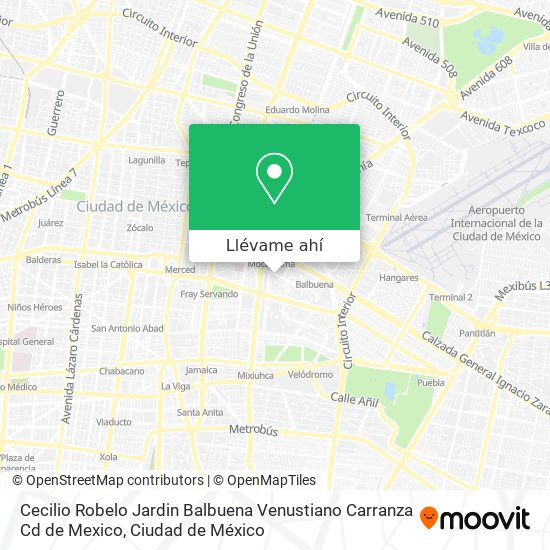 Mapa de Cecilio Robelo Jardin Balbuena Venustiano Carranza Cd de Mexico