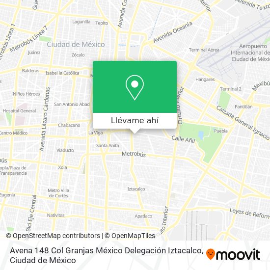 Mapa de Avena 148 Col   Granjas México Delegación Iztacalco
