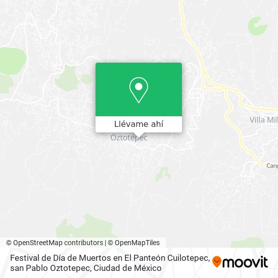 Mapa de Festival de Día de Muertos en El Panteón Cuilotepec, san Pablo Oztotepec