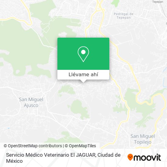 Mapa de Servicio Médico Veterinario El JAGUAR