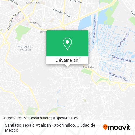 Mapa de Santiago Tepalc Atlalpan - Xochimilco