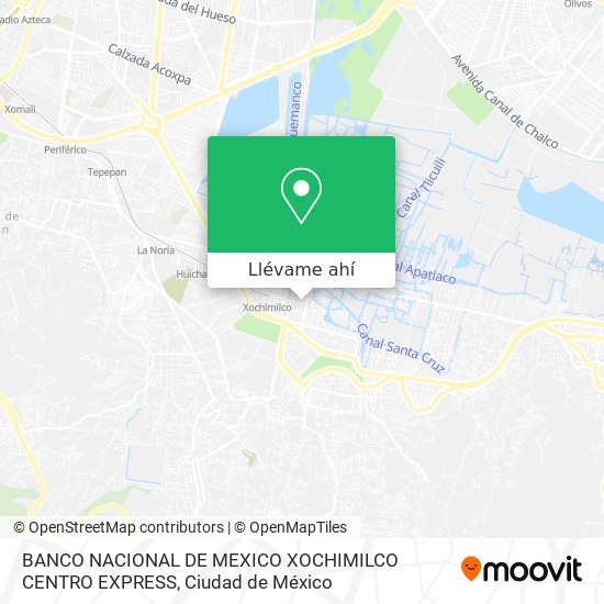 Mapa de BANCO NACIONAL DE MEXICO XOCHIMILCO CENTRO EXPRESS