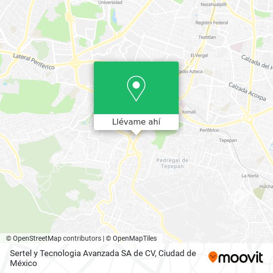 Mapa de Sertel y Tecnologia Avanzada SA de CV
