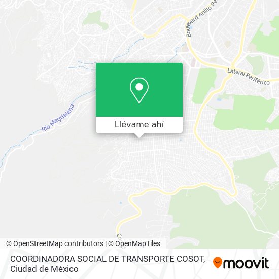 Mapa de COORDINADORA SOCIAL DE TRANSPORTE COSOT