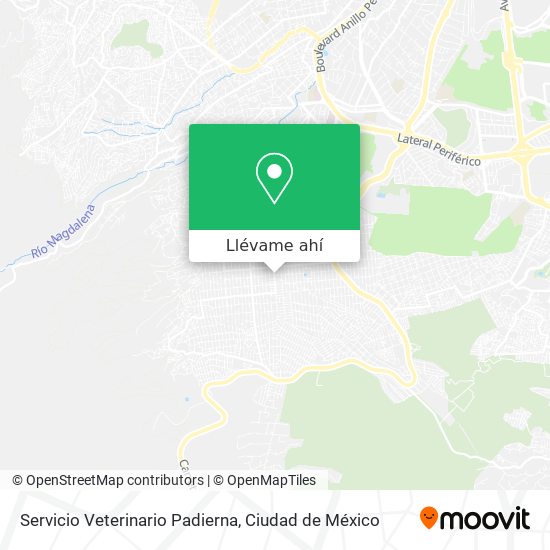 Mapa de Servicio Veterinario Padierna