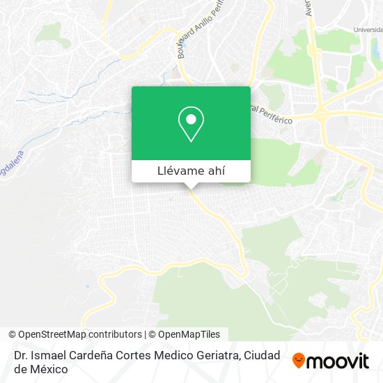 Mapa de Dr. Ismael Cardeña Cortes Medico Geriatra