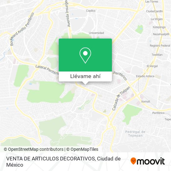 Mapa de VENTA DE ARTICULOS DECORATIVOS