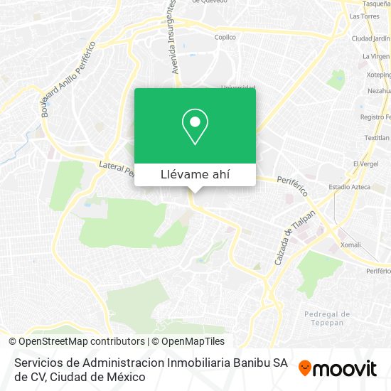 Mapa de Servicios de Administracion Inmobiliaria Banibu SA de CV