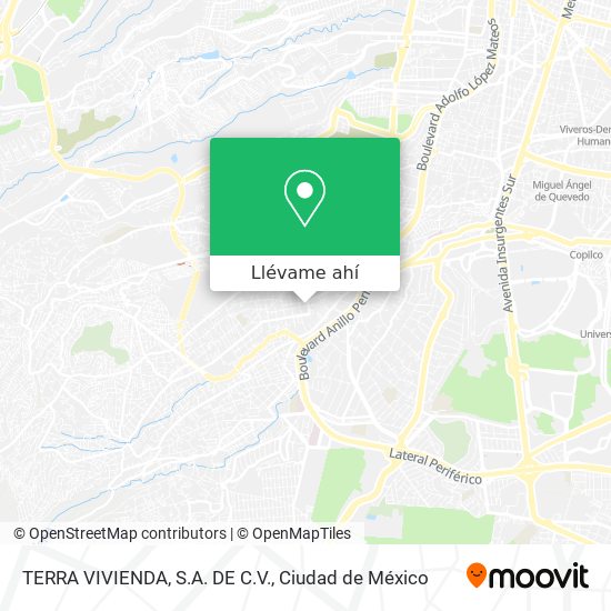 Mapa de TERRA VIVIENDA, S.A. DE C.V.