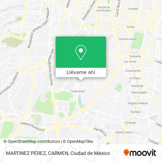 Mapa de MARTíNEZ PÉREZ, CARMEN