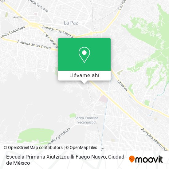 Mapa de Escuela Primaria Xiutzitzquilli Fuego Nuevo