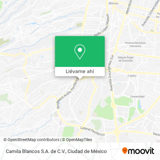 Mapa de Camila Blancos S.A. de C.V.