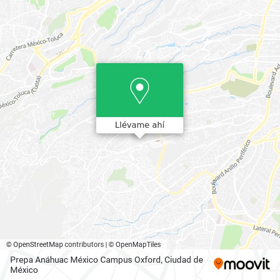 Mapa de Prepa Anáhuac México Campus Oxford