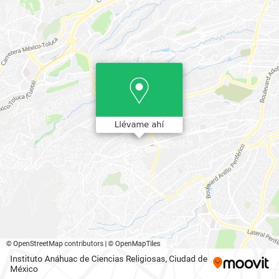 Mapa de Instituto Anáhuac de Ciencias Religiosas