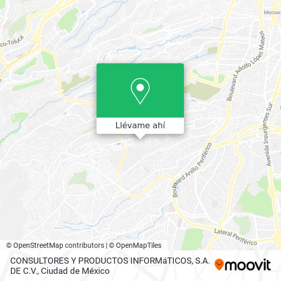 Mapa de CONSULTORES Y PRODUCTOS INFORMáTICOS, S.A. DE C.V.