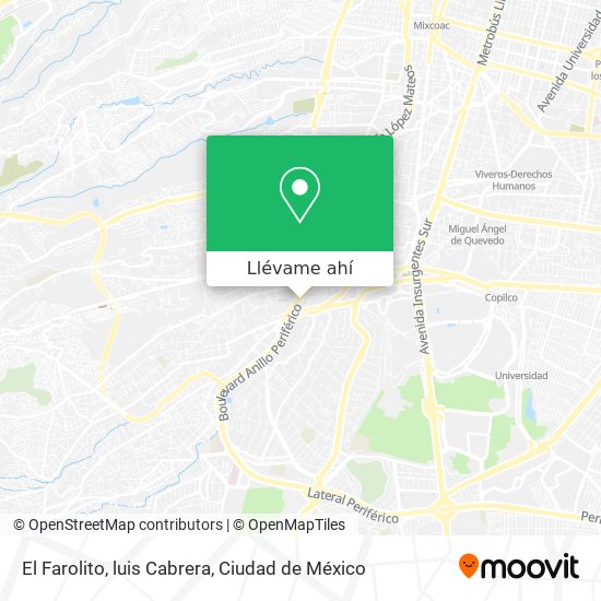 Mapa de El Farolito, luis Cabrera